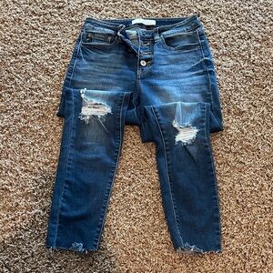 KanCan Dark Blue Ripped Skinny Jeans